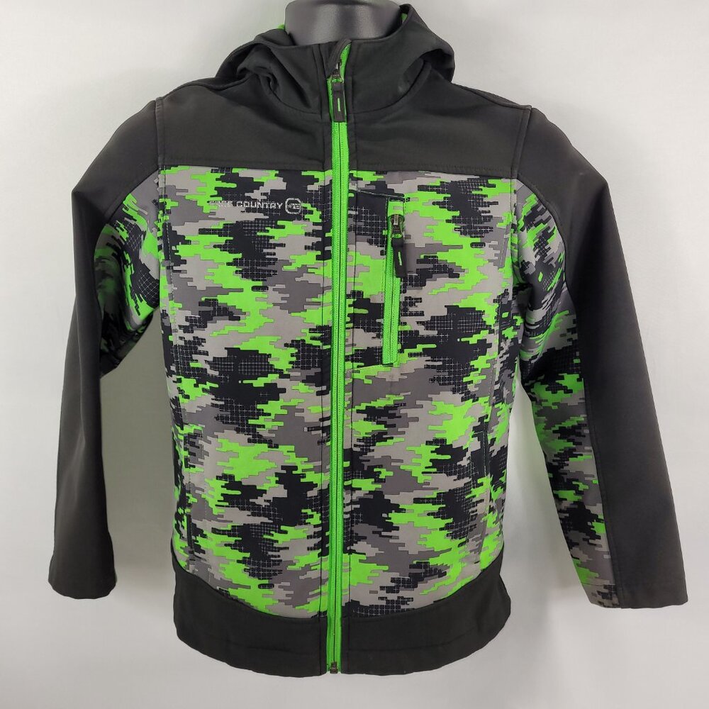 Free Country Minecraft Camo Hooded Full Zip Jacket Boys Medium